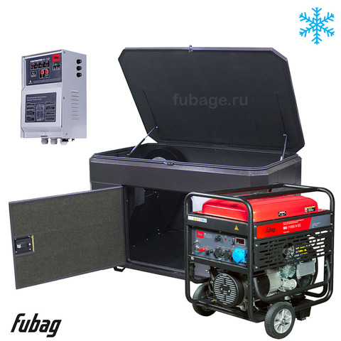 Генератор в зимнем ультра тихом кожухе с блоком АВР Fubag BS 11000 A ES/1570SSW RAL 7024