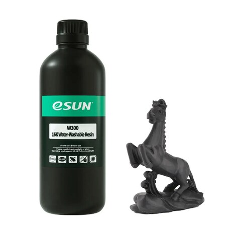 Фотополимерная смола eSUN W300 16K Water-Washable Resin, 1 кг, чёрный, W300-16K-B