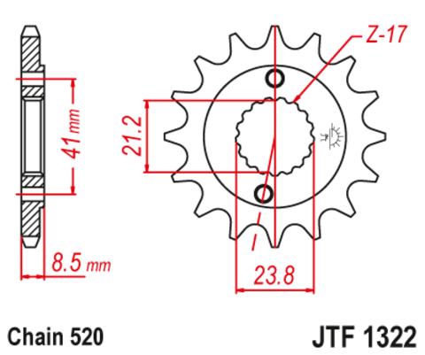 Звезда ведущая для мотоцикла RK C4024-15 (JTF1322-15)
