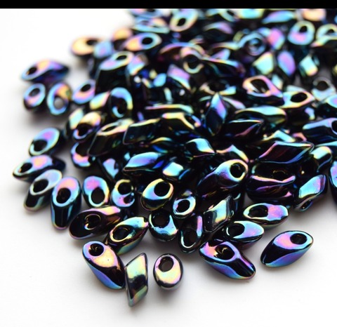 LMA-0455 Бисер-лепестки Миюки/Miyuki long Magatama Metallic Variegated Blue Iris