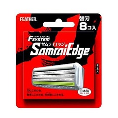 Кассеты для бритья FEATHER F-System Samurai Edge, с 3-м лезвием, 8 шт