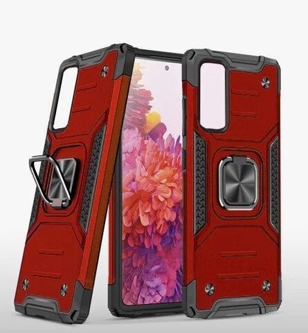 Противоударный чехол для Xiaomi Redmi Note 12 5G красный с пластиной для магнитного автодержателя и кольцом подставкой, чехол на Редми Нот 12