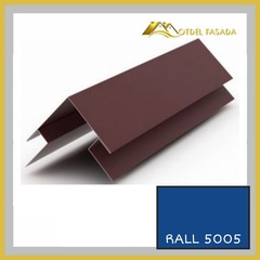 Угол наружный сложный 75мм RALL 5005-Сигнальный синий 0,45мм 2м