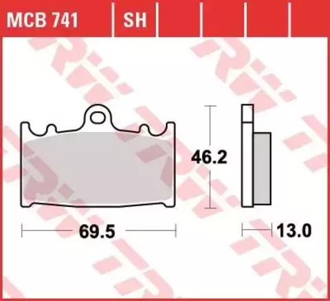Колодки тормозные дисковые MCB741SH