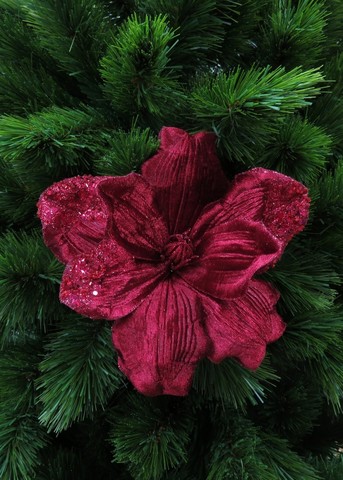 Магнолия на клипсе 20х23см House of Seasons бордо