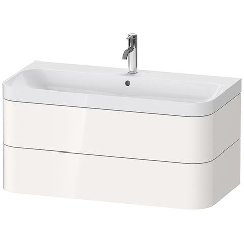 Duravit Happy D.2 Plus Тумба подвесная с умывальником 975х490х468 мм, с 1 отв под смесит, 2 ящика, выпуск и сифон в комплекте, цвет белый глянцевый HP4348O2222