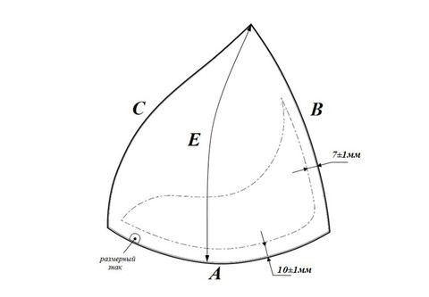 Чашки треугольники серебристый пион (85В-90А-80С-75D-70E), Беларусь