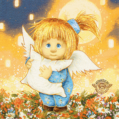 «Ангел-хранитель сладких снов» Наволочка гобеленовая 30х30 см
