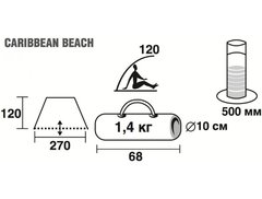 Купить недорого палатку пляжную Jungle Camp Caribbean Beach (70873)