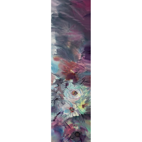 Шелковый шарф батик Акварельная мелодия 185x43 см