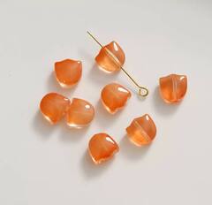 Подвеска Цветок тюльпан, акрил, оранжевый 9*9 мм, Ф026