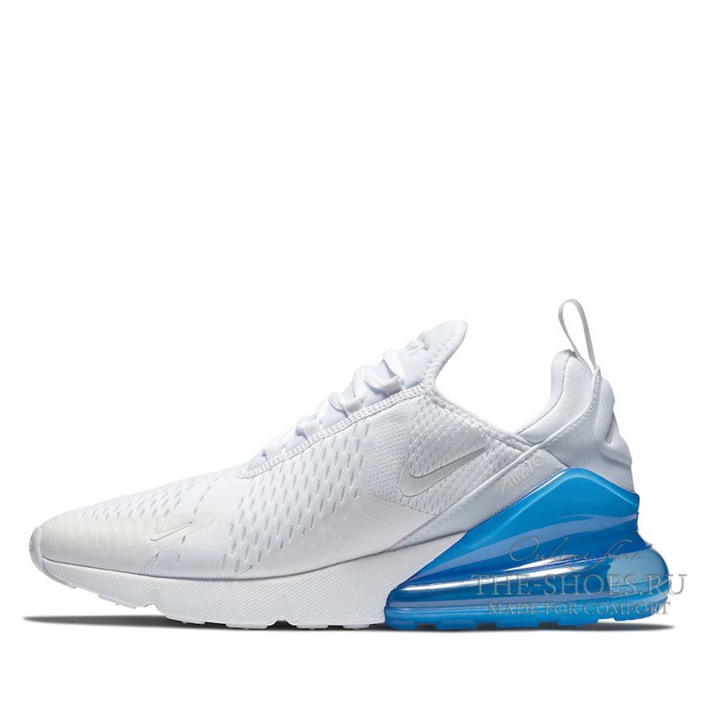 white black and blue air max 270