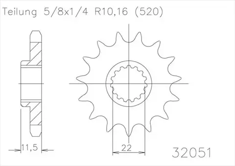 Звезда ведущая 50-32051 17