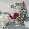 Подвесное кресло-кокон SEVILLA COMFORT белое, бордовая подушка (Laura Outdoor)