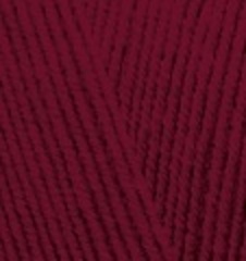 ALIZE "LANAGOLD FINE", 49% Шерсть, 51% Акрил, 100 гр, 390 м, 57 бордовый