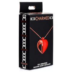 Красное ожерелье с подвеской-вибратором 10X Vibrating Silicone Heart Necklace - 