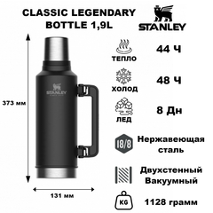 Термос Stanley Classic 1.9L Черный (10-07934-004)