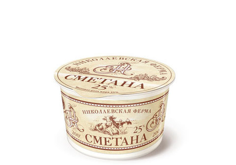 Сметана 25% "Николаевская ферма", 200г