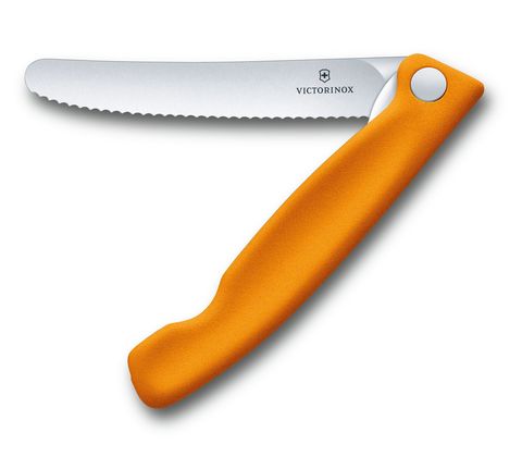 Нож кухонный складной Victorinox Classic, 110 mm, Wavy Edge, Orange (6.7836.F9B)
