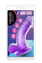 Фиолетовый фаллоимитатор на присоске NATURALLY YOURS 4INCH MINI - 12 см. - 