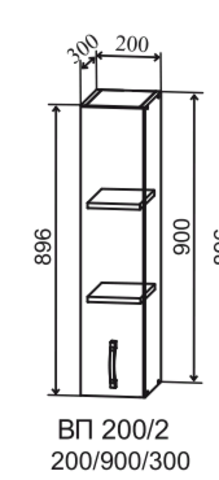 Кухня Скала шкаф верхний высокий 200