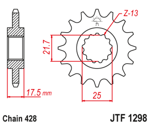 Звезда ведущая для мотоцикла JTF1298.17