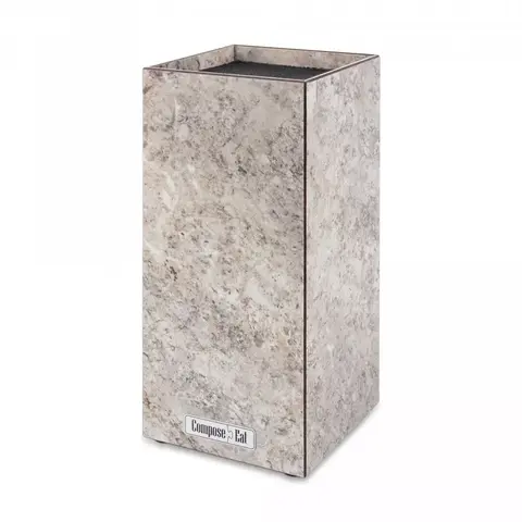 Подставка для кухонных ножей 10х10х23см ComposeEat Everyday мрамор серый