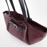 Сумка Саломея 341 гладкий бордо + черный