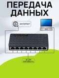 Коммутатор 8 портов TXE020 TXE113 сетевой RG45 100Mb неуправляемый TXE020 / TXE113 / делитель, хаб, свитч