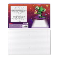 
          Тетрадь 18л., линия, Erich Krause, скрепка, блок офсет, мелованный картон "Cosmic Monsters", 5 дизайнов