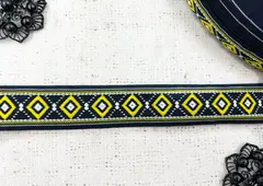 Тесьма жаккард, ш. 3 см, чёрный/жёлтый