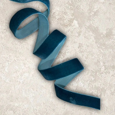 лента бархатная 2см, темно зеленый  (1метр)