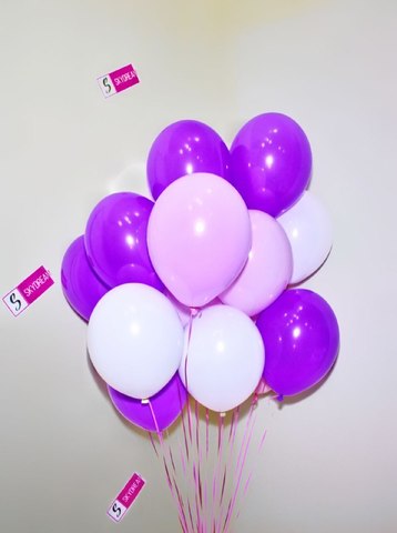 латексные шары розовые, белые, фиолетовые, шары недорого