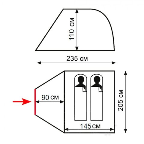 Картинка палатка туристическая Totem TTT-030 зеленый - 2