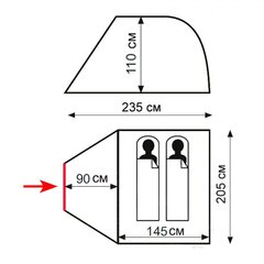 Палатка Totem Summer 2 Plus (V2), зеленая - 2