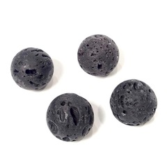 Бусины лава матовая шар 18 мм черный 1 бусина