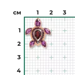 03-3113-00-204-1110-46 - Подвеска «Черепашка» из золота 585пр  с гранатами