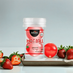 Лубрикант AROMATIC HOT BALL на масляной основе в виде двух шариков (аромат клубники)