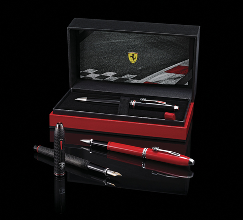 Ручка шариковая Cross Townsend, Ferrari Brushed Black Etched Honeycomb Pattern/Black PVD (FR0042-58)