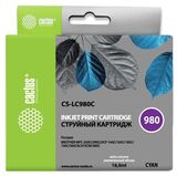 Картридж струйный Cactus CS-LC980C голубой (16мл) для Brother DCP-145C, 165C, MFC-250C, 290C