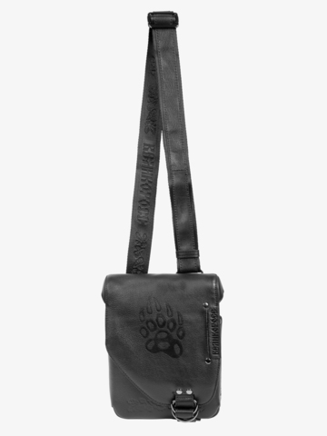 Кожаная сумка гусарская чёрного матового цвета