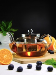 Стеклянный заварочный чайник с металлической колбой "Оазис", 800 мл