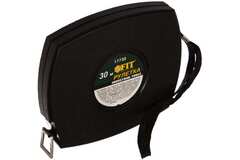 Рулетка 30м, черный закрытый пластиковый корпус, стальная лента, 17730