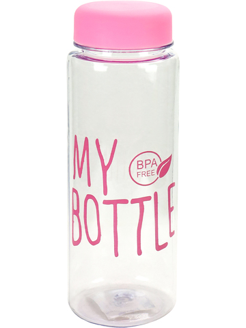 Бутылка для воды пластиковая, в чехле My bottle, Летнее настроение, 600 мл, Красная