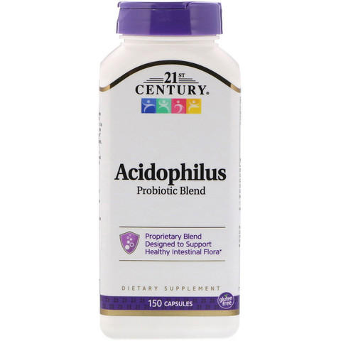 21st Century, Смесь пробиотиков Acidophilus, 150 капсул