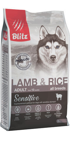 купить Blitz Adult All Breeds Lamb & Rice сухой корм для взрослых собак всех пород с ягненком и рисом