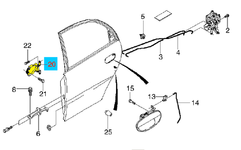ПЕТЛЯ ДВЕРИ ЗАДНЕЙ ЛЕВОЙ ВЕРХНЯЯ, ПРАВОЙ НИЖНЯЯ LANOS, CHANCE, SENS GM