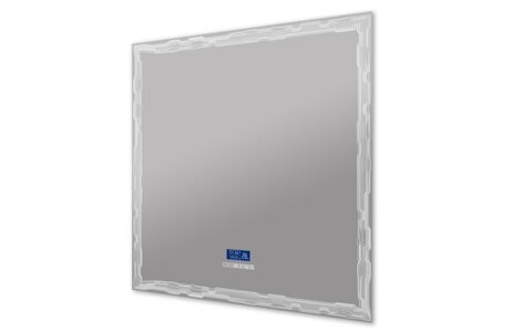 Cezares 45063 Зеркало с LED подстветкой, К6500, сенсорным выключателем Touch System, системой антизапотевания, с радио и датчиком температуры, 90x90 см