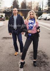 Красная летняя тельняшка - Магазин тельняшек.ру 8-800-700-93-18Тельняшка женская приталенная с рукавом 3/4 (красная полоса) в Магазине тельняшек