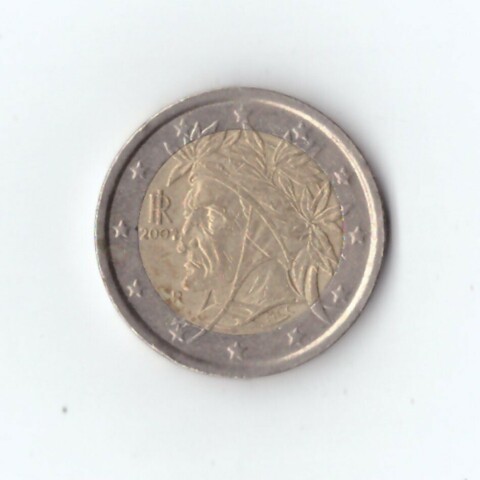 2 евро 2002 год Италия, Данте Алигьери VF